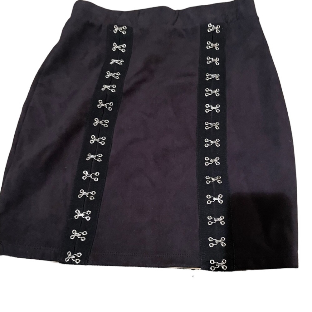 Windsor small black unltra Suede like stretch mini embellished silver hook eye